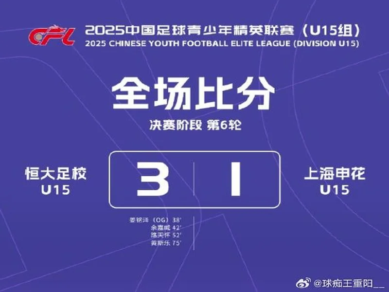 中韩青少年对抗赛:恒大足校追3球4-4仁川联,点球大战5-6惜败
